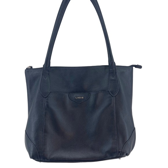 Lodis Handbags - LODIS Siera Pebbled Leather Tote Bag Black Handbag Purse Womens Medium Large